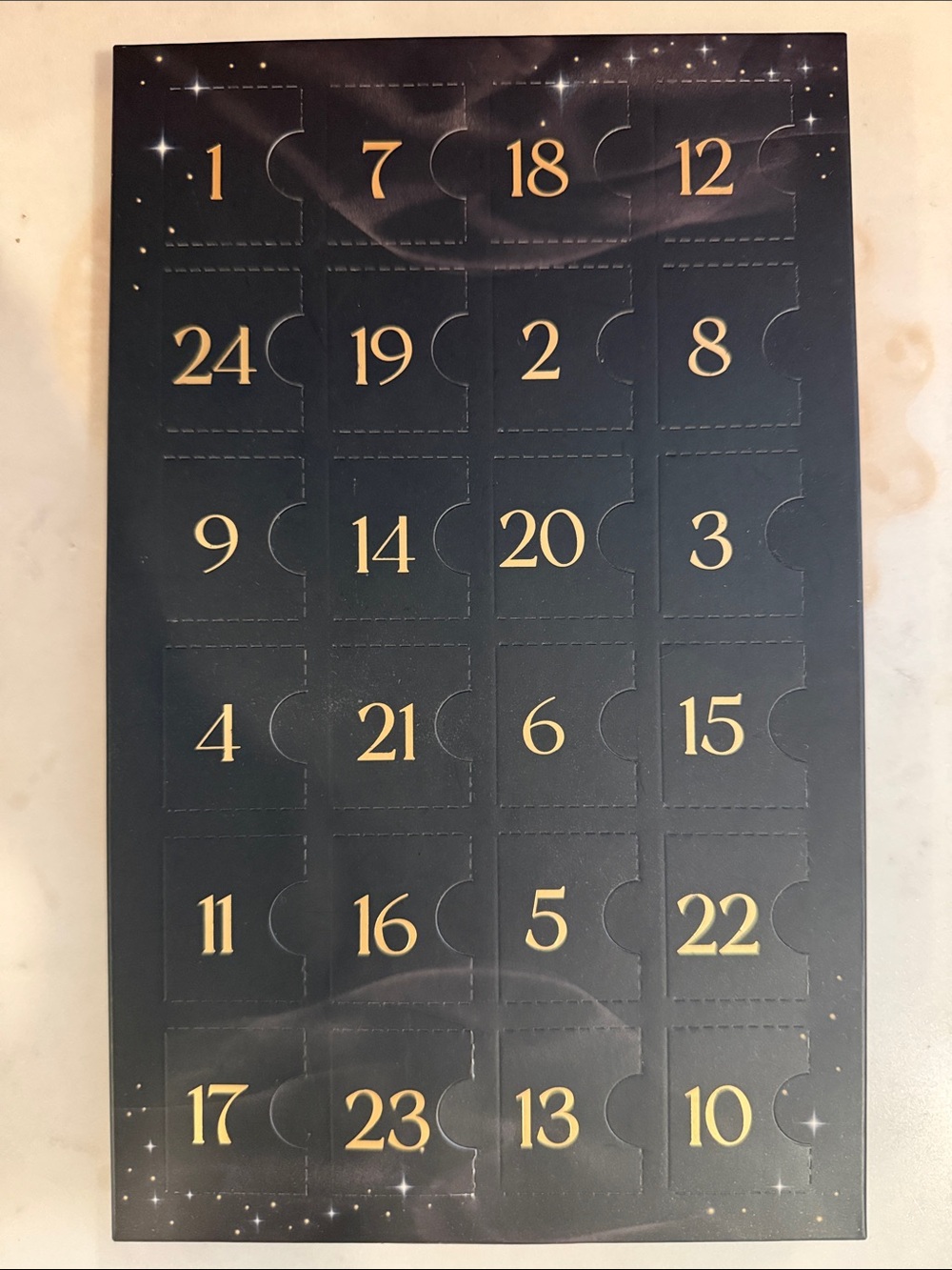 Black and Gold crystal Numbered Advent Calendar